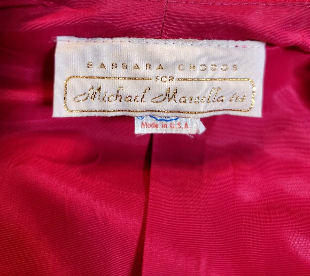Vtg Barbara Chodos for Michael Marcella Pink Short Puff Sleeve Jacket Sz 12 NWD