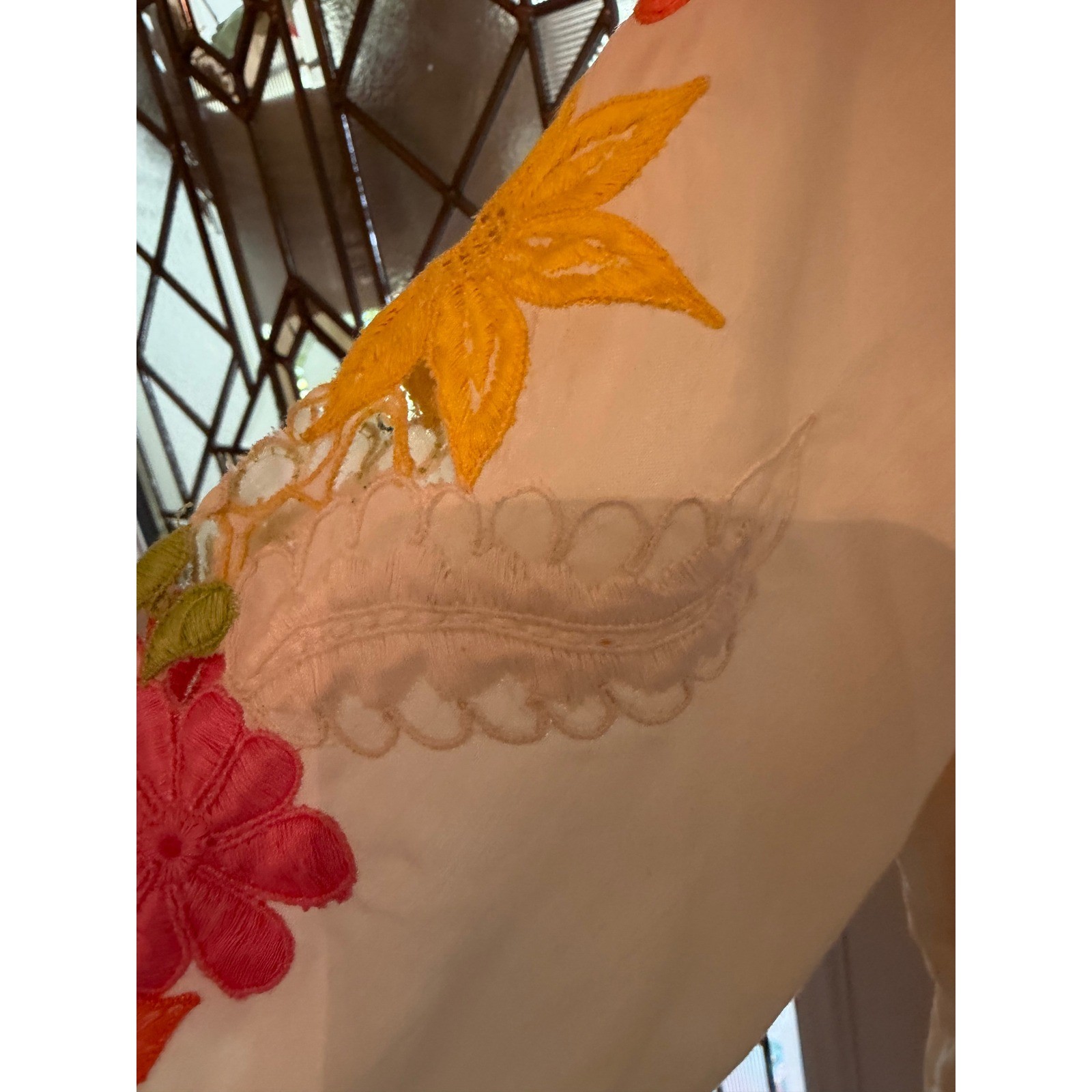 VINTAGE embroidered hand made blouse fit todays size 4-6