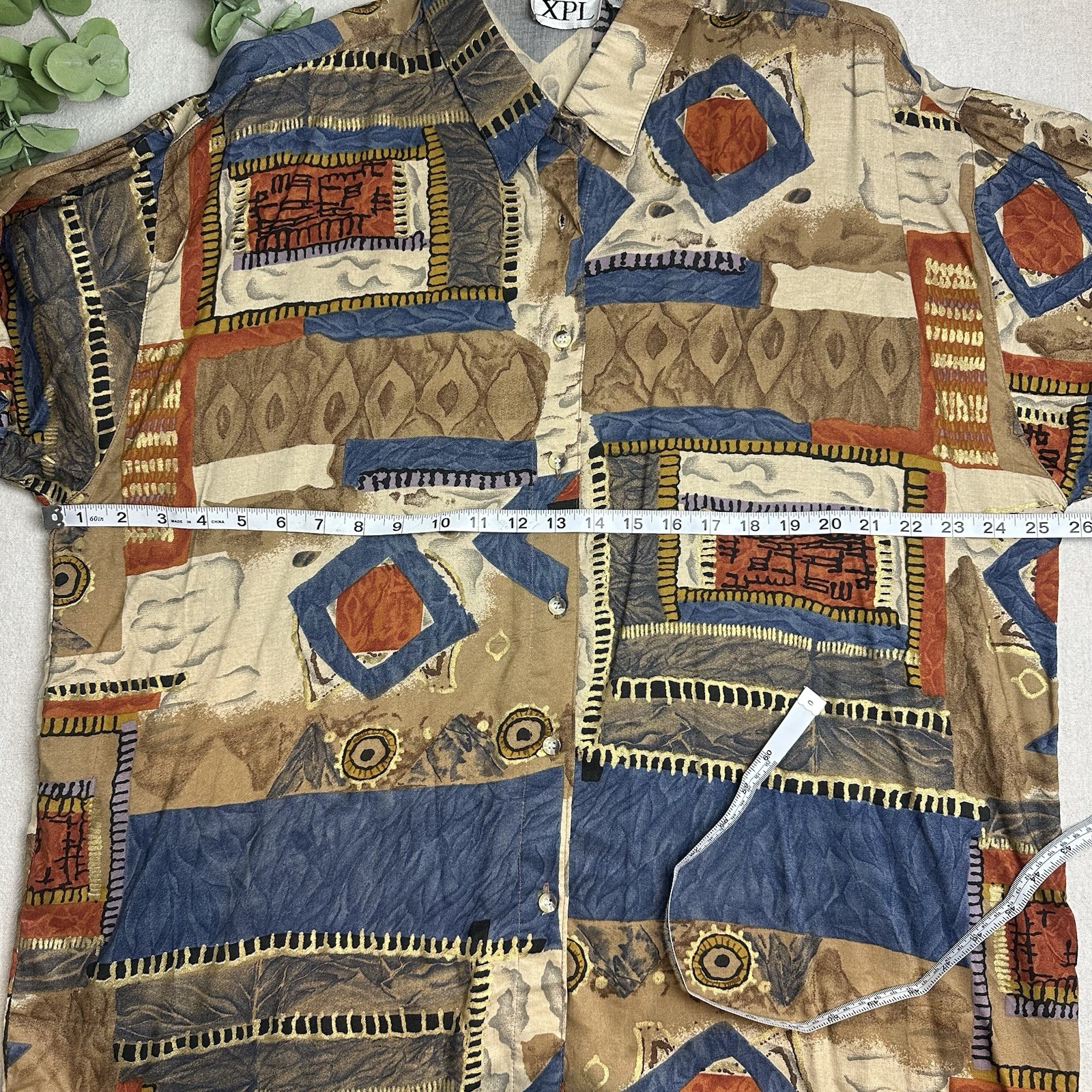 NWT Vintage Deadstock XPL Women’s Size 22 Abstract Graphic 80’s Shirt Button Up