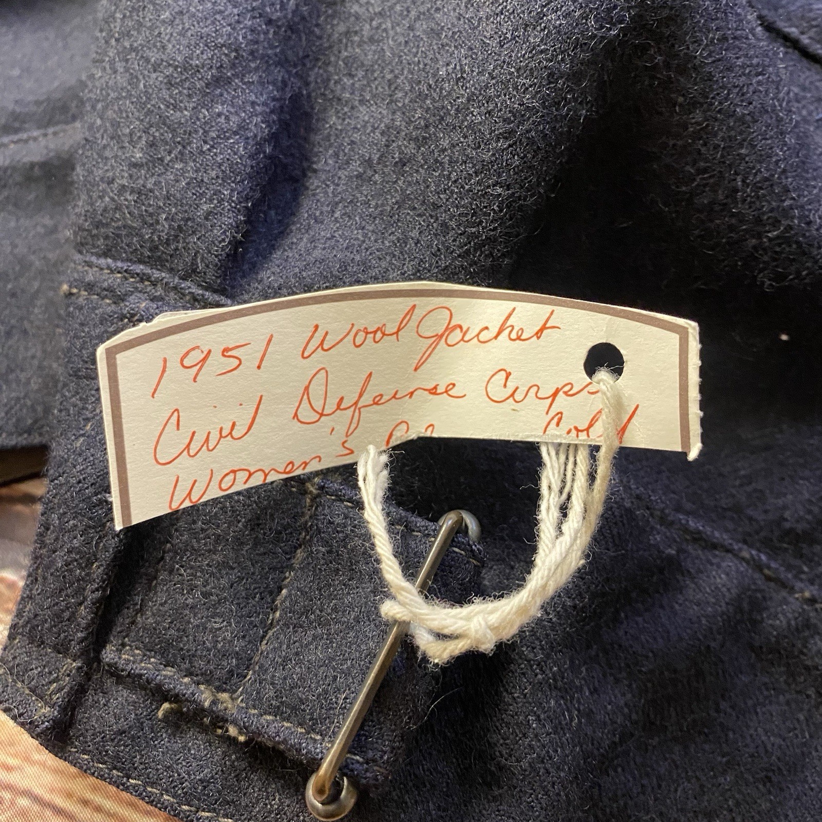 Vintage 1951 Women’s Wool Civil Defence Military Jacket Size 8 Navy