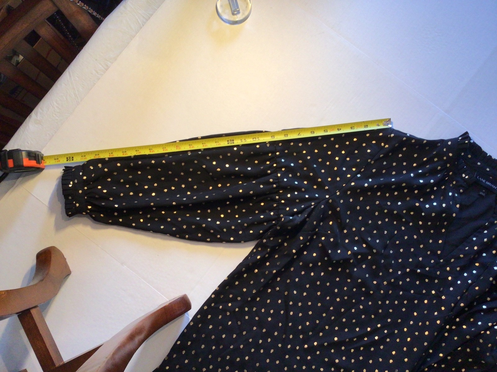 W-14 Plus Special Black w/ Gold Dots Party Cocktail Cozy Fun Romantic Formals
