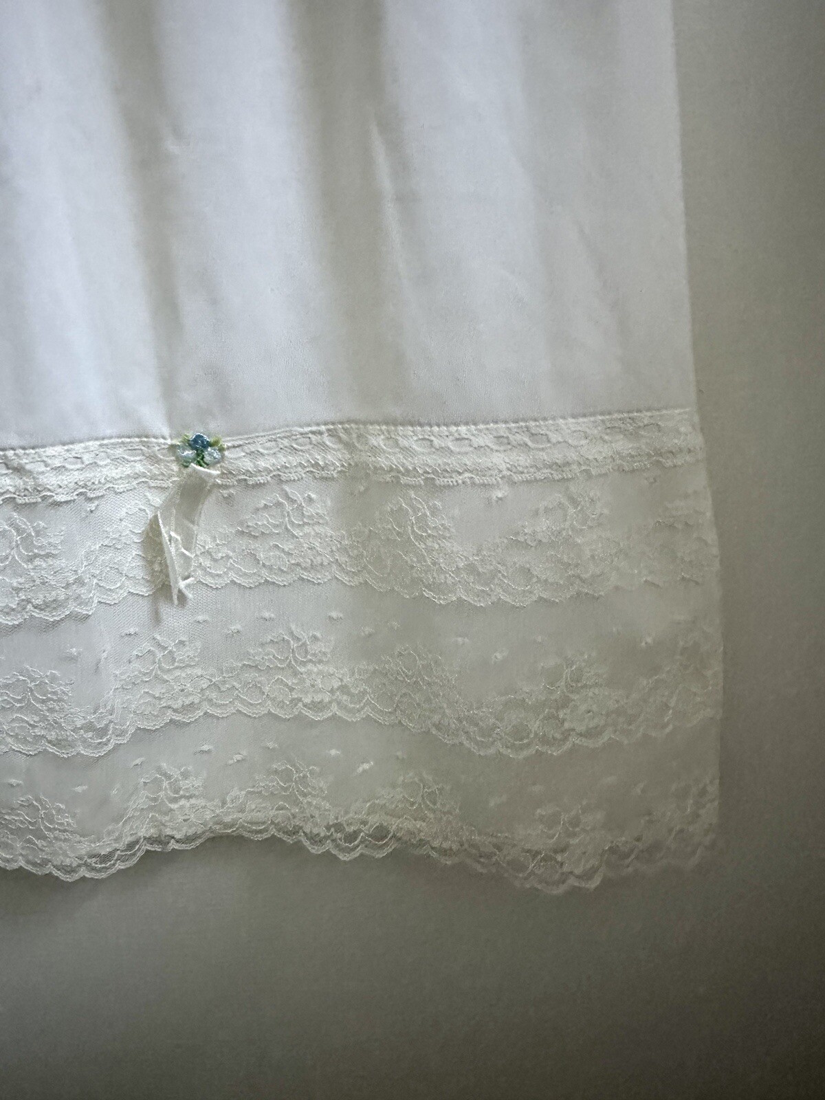 Vintage White Greenco Maid Lace Slit Nylon Half Slip Sz S