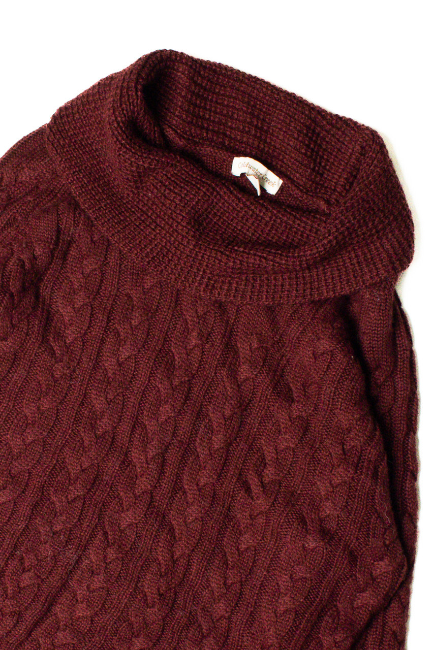Coldwater Creek Vintage Fisherman Sweater Large Mauve Cable Stitch Knit