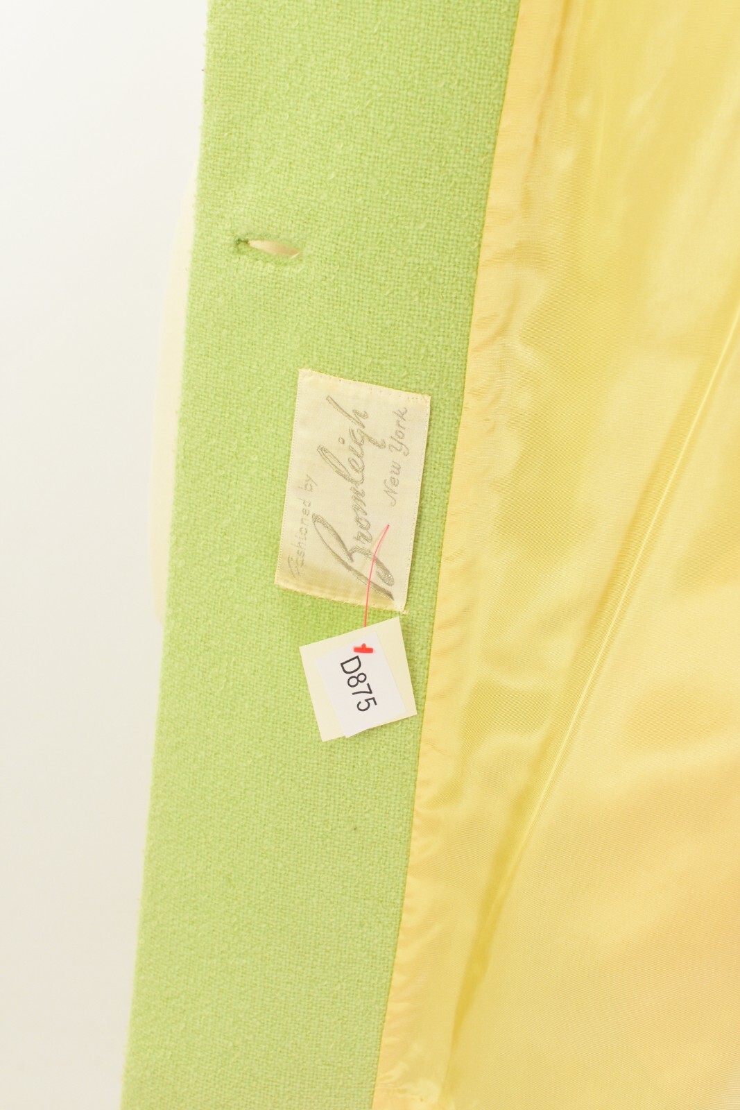 Bromleigh 100% Wool Lime Green Peacoat 50s Vintage Womens Coat M/L