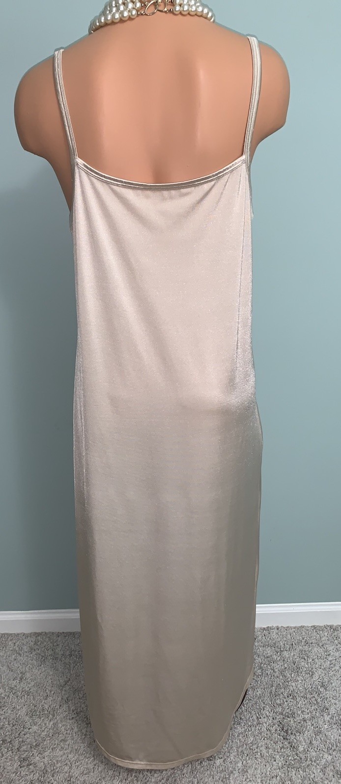 Vtg SHINY SOFT Nylon & Spandex XL 1X Long Vanity Fair Full Slip Nightgown