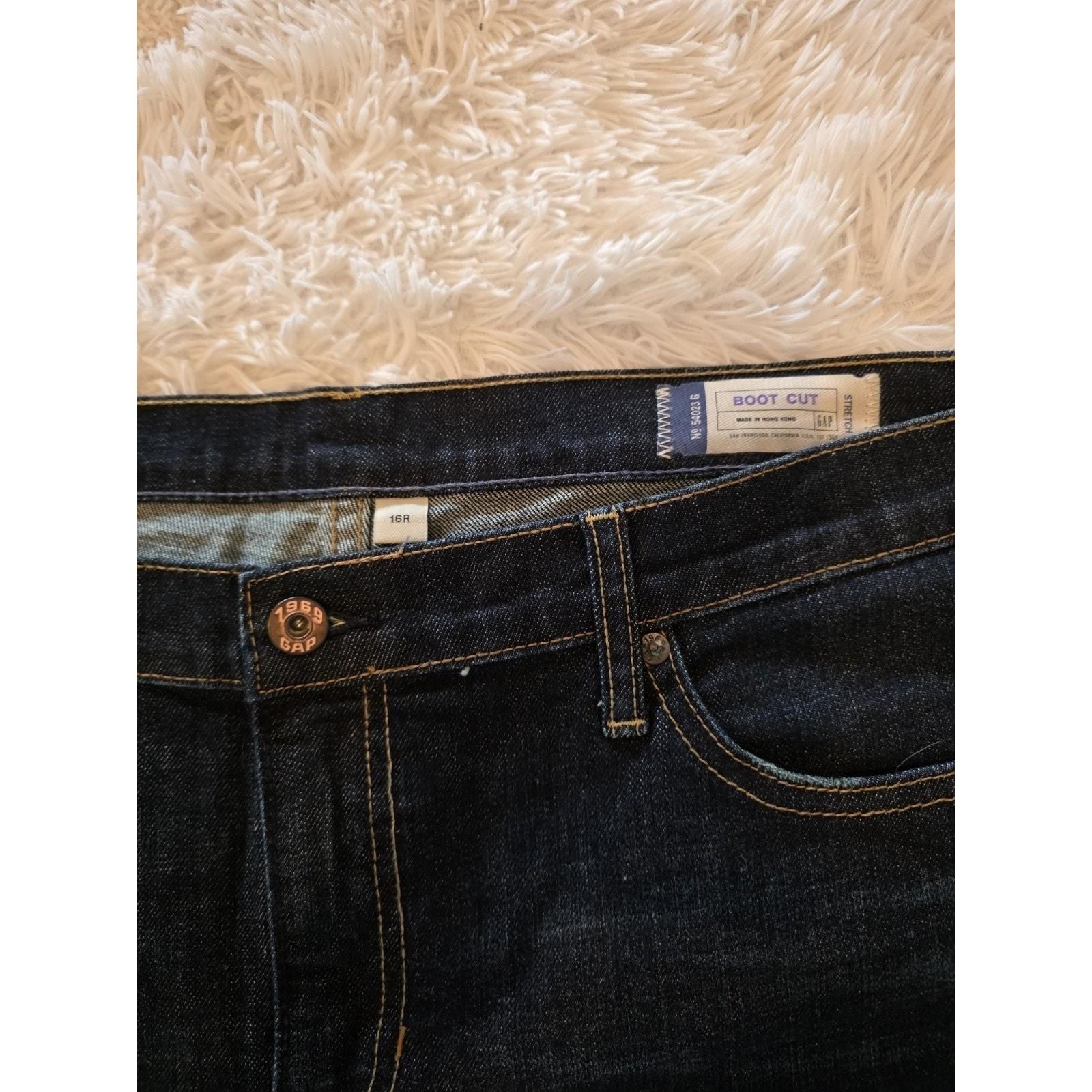 New GAP 1969 Womens Jeans 16R, Bootcut, Dark Rinse