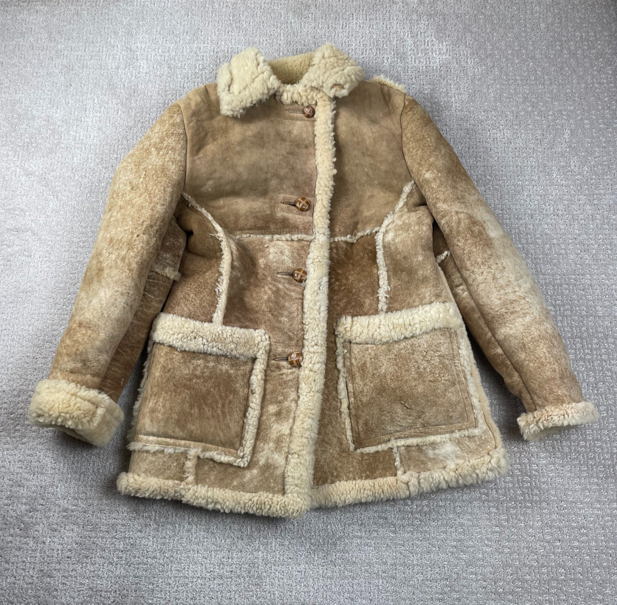 Vintage 70s Schott NYC Leather Jacket Women 14 Brown Shearling Lined Western USA