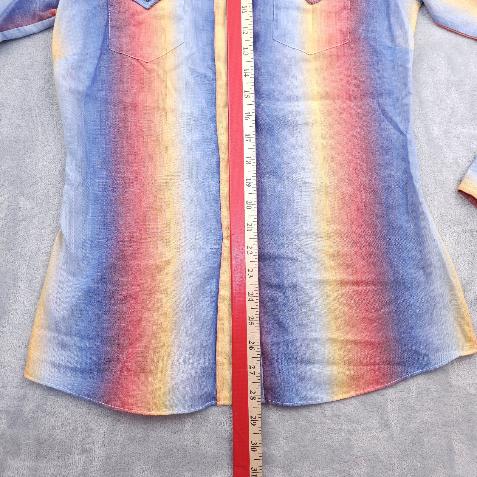 Vintage Western Rainbow Pearl Snap Shirt 12/34 Rockabilly Cowgirl Miller Disco