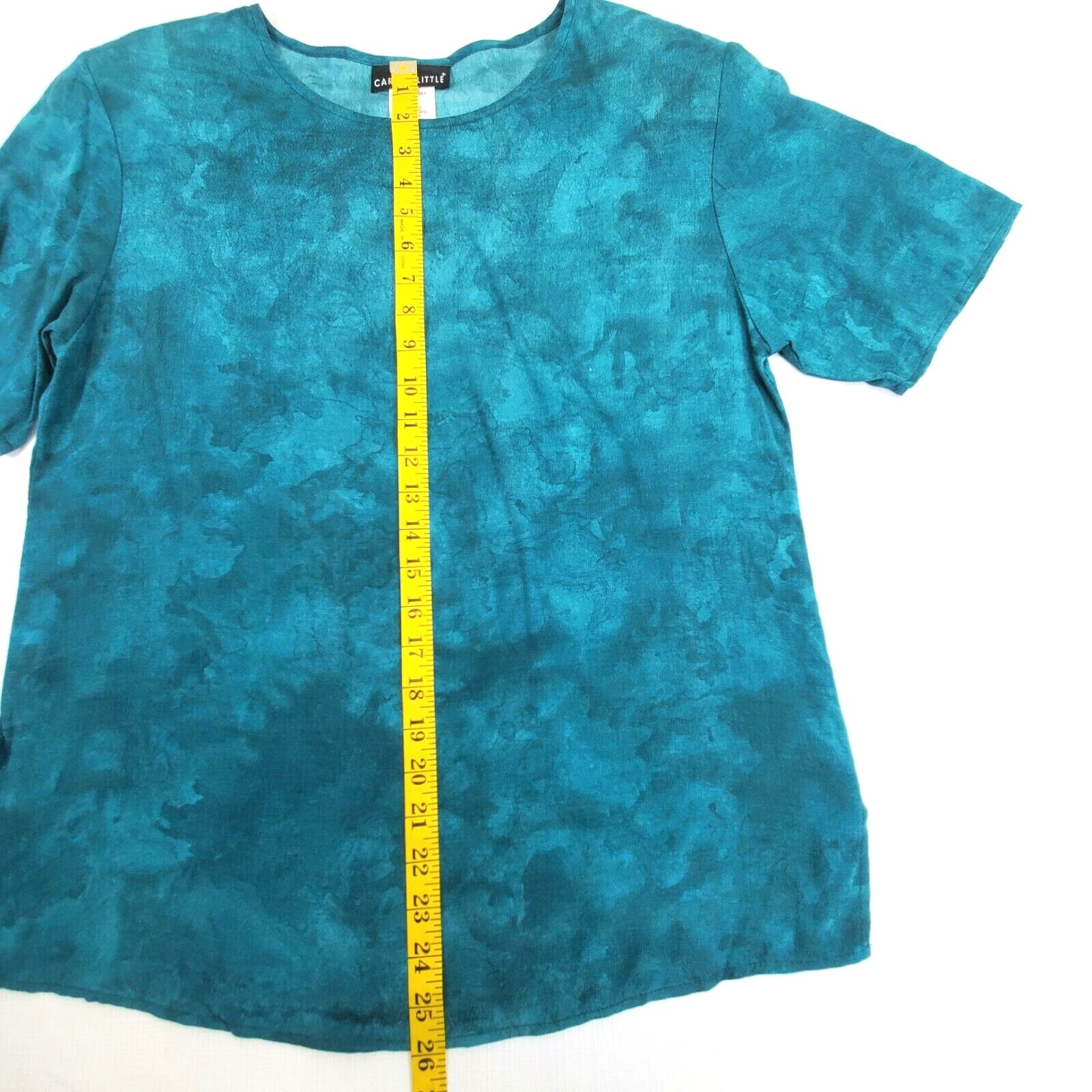 Carole Little CL Womens Size 4 Skort Pant Suit Set Teal Marble Tie Dye Rayon SS