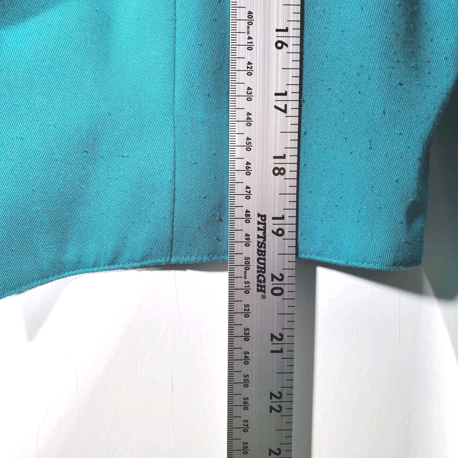 VTG 80s Workables Francine Browner Cropped Blazer Teal Turquoise Single Button L