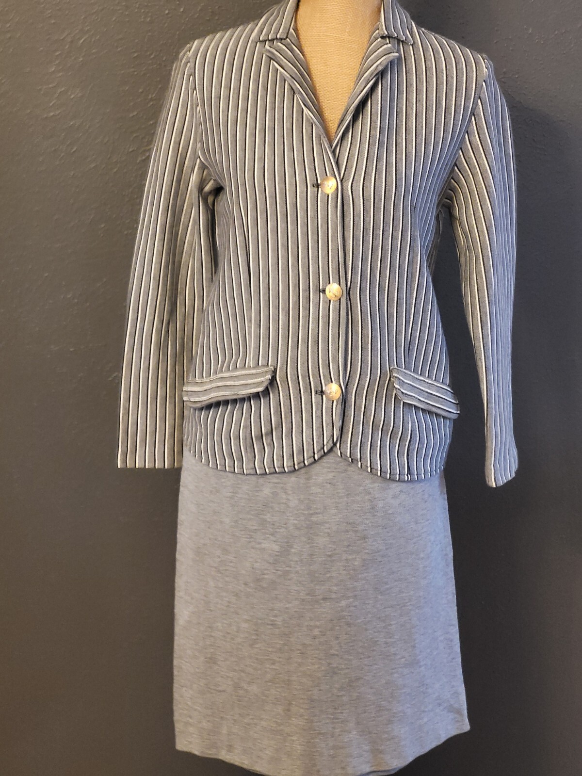 Catalina Of California Vtg Gray Knit Skirt Set XSmall/Small (Tag Size 13/14)