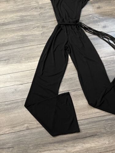 Vintage Y2k Wet Seal Jumpsuit Women’s Juniors Size Large Black Flare Leg Belt