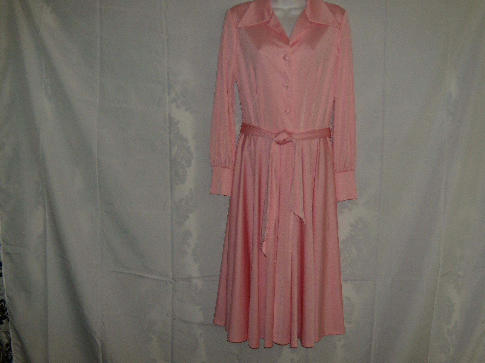 Vintage Size L Bust 38 Pink Full Skirt Retro Shirt Top Dress Housewife