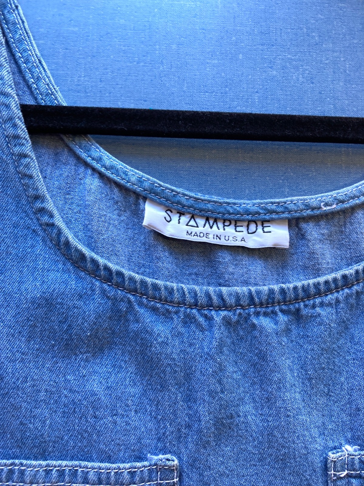 Vintage 90s Denim Tank Maxi Dress, Blue, 1X, 44″ Chest