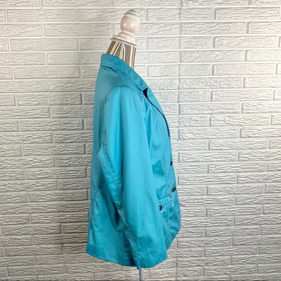 Vintage TanJay Blue Faux Leather Jacket Size 18W