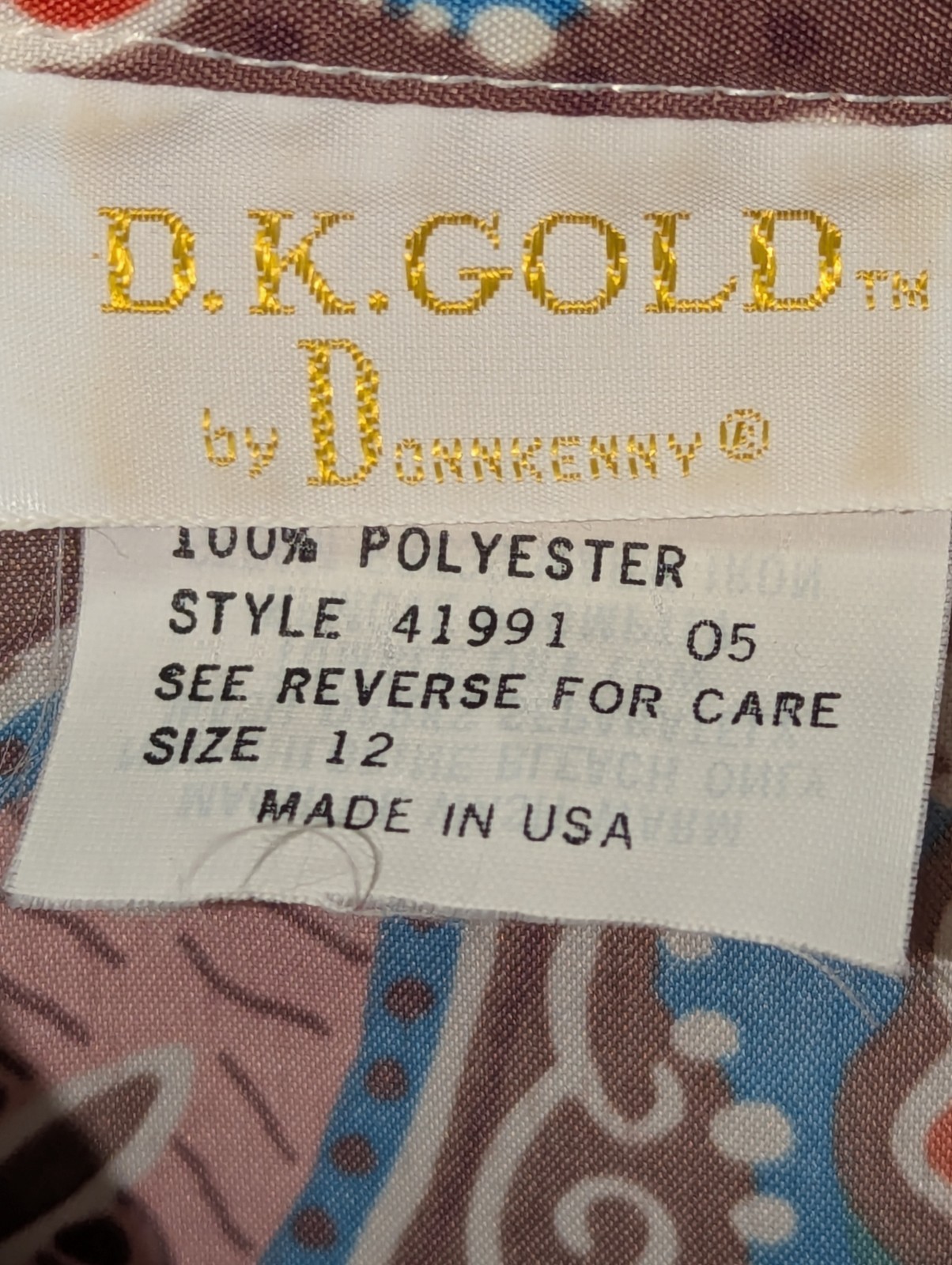 Vibrant Vintage 70s/80s Blouse – D.K. GOLD by Donkenny – Made in USA – M/L
