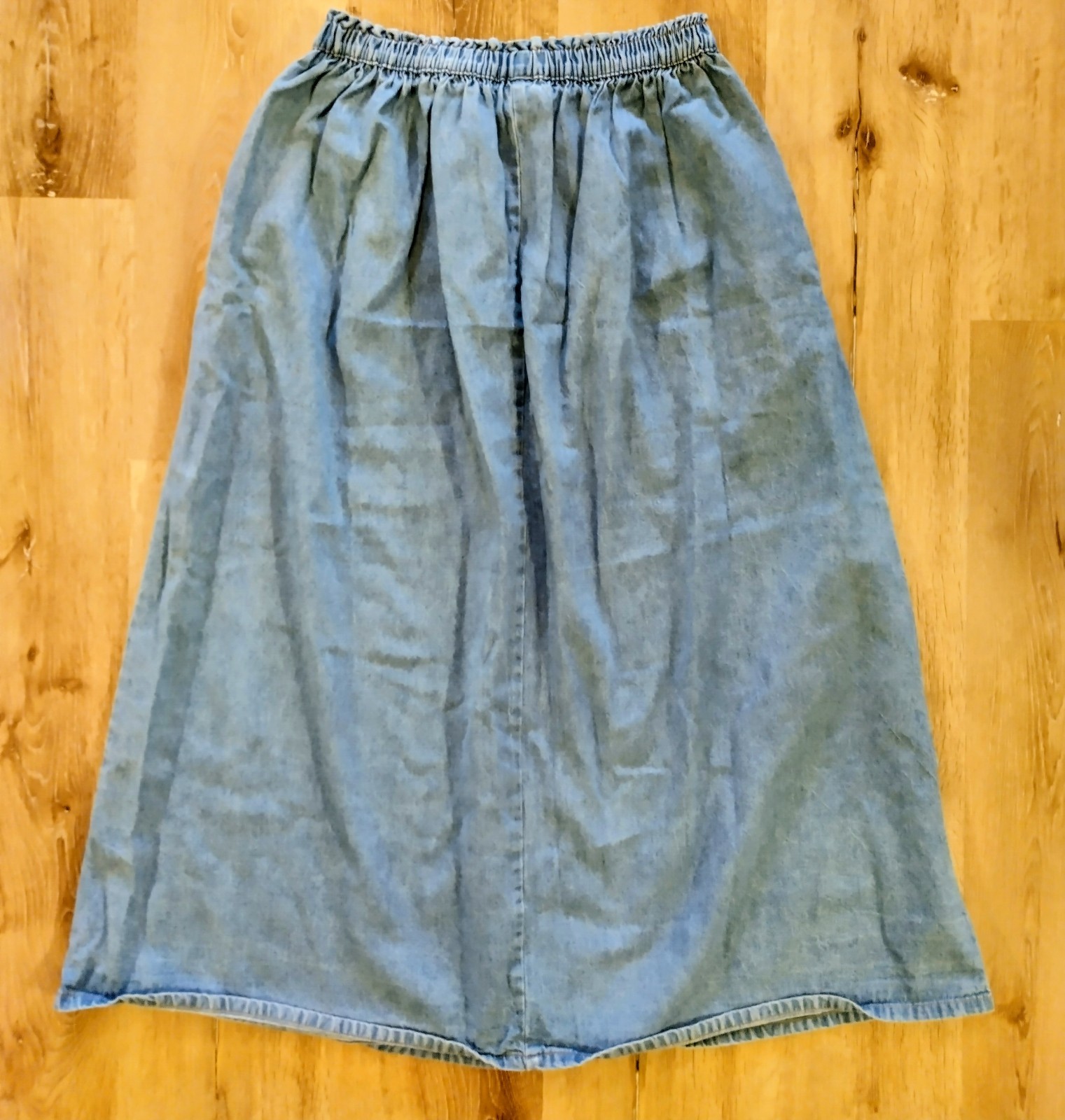 VTG 90s North West Blue Denim Long Modest Maxi Jean Skirt Size 18w Plus Pockets