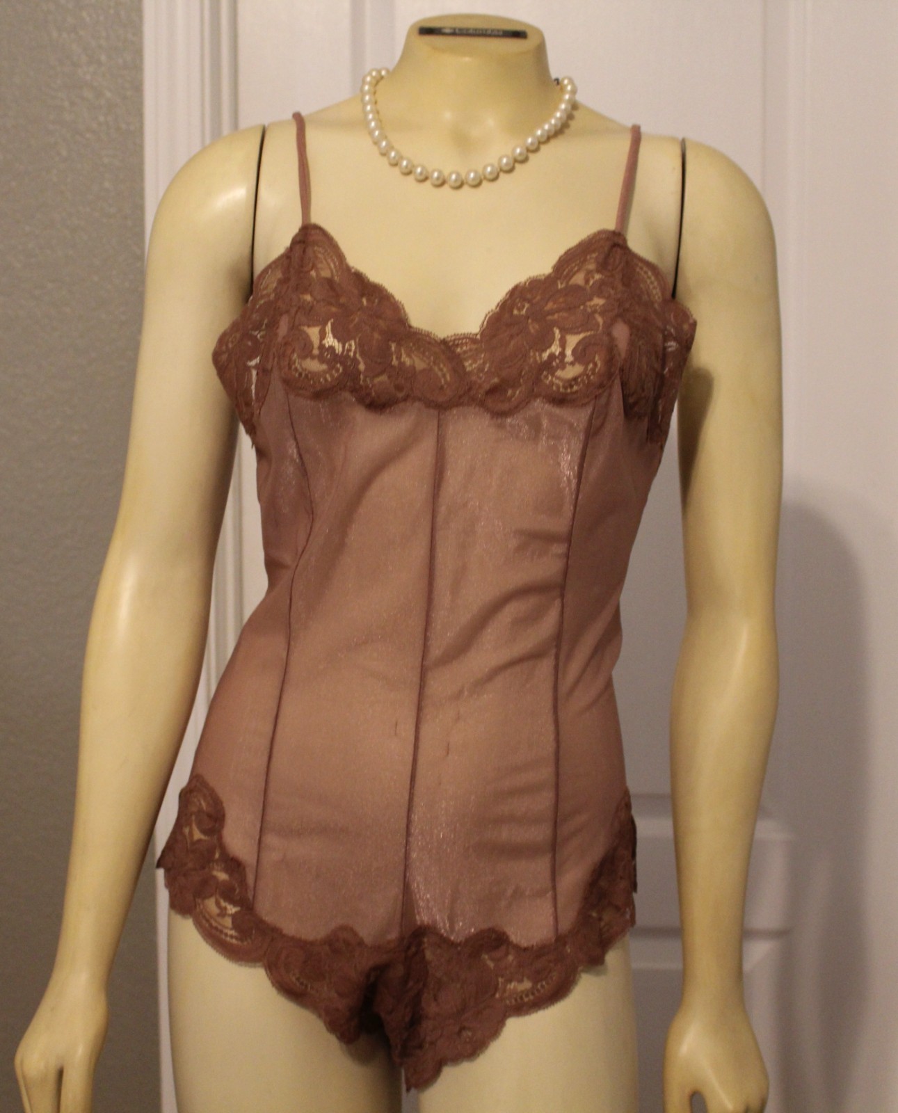 Vintage LADY LYNNE Teddy Bodysuit Rockabilly Pin-up SMALL 32″ BUST