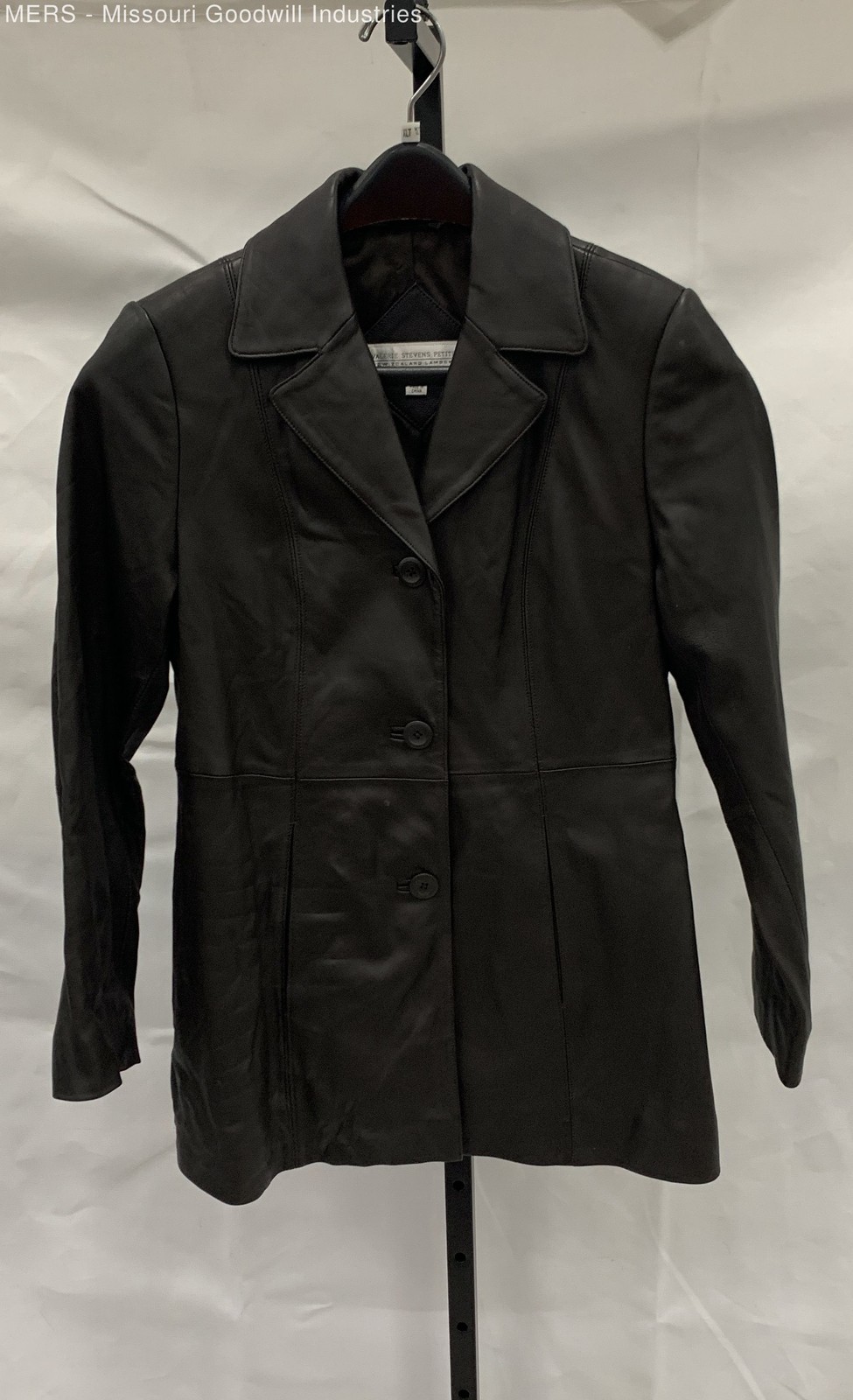 Vintage 90s Valerie Stevens Petites Women’s Black Lambskin Leather Jacket Sz S