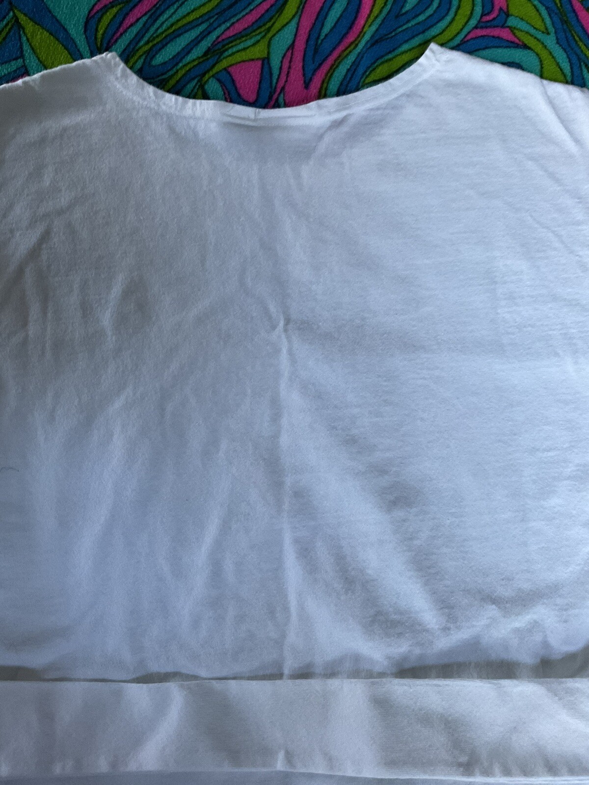 Vintage White DressyT-Shirt 3/4 Sleeve Metal Ring Matching Belt Newport News 90s