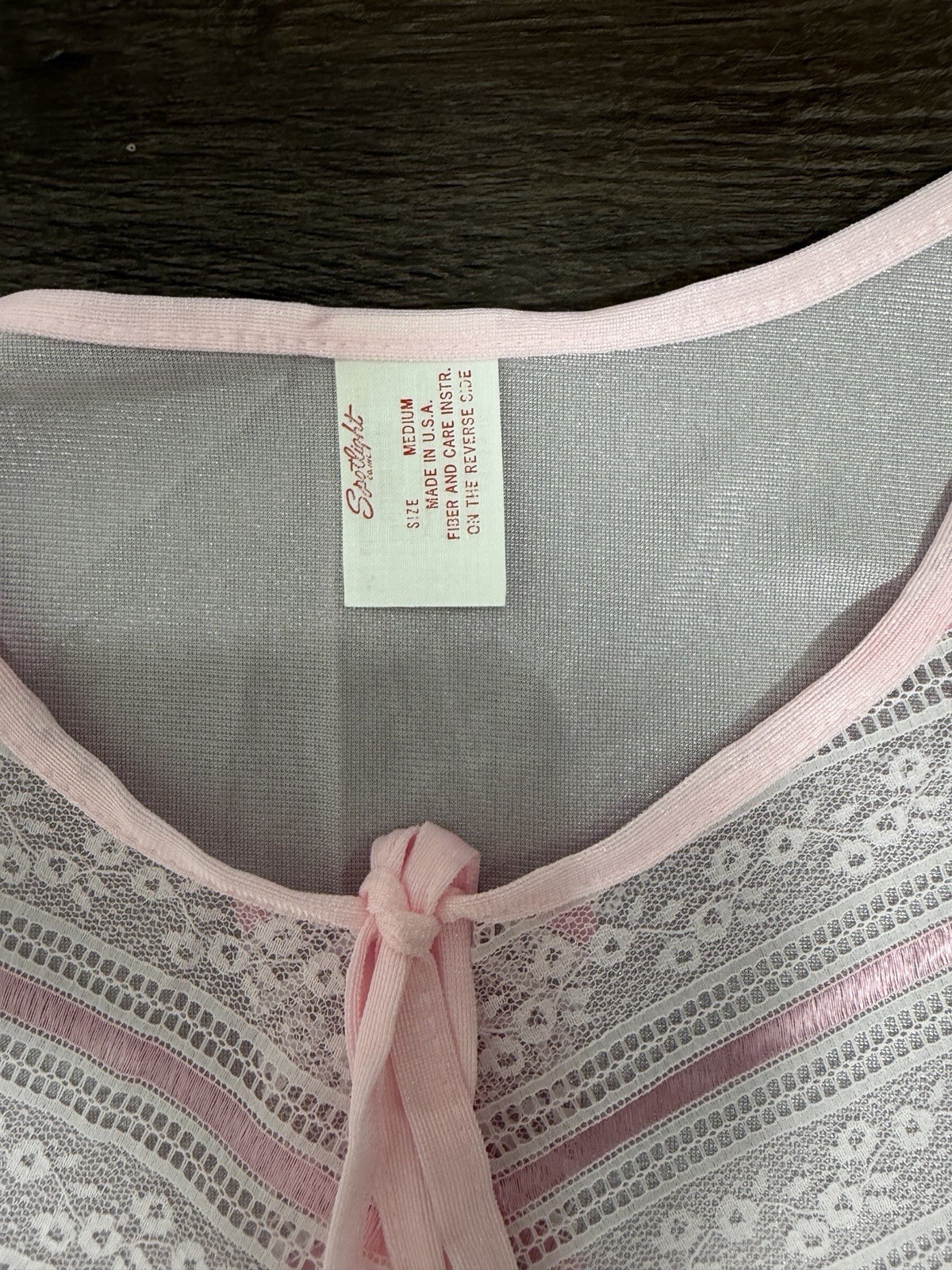 NWT Vtg 50s Spotlight New York Sheer Pink Lingerie Nightgown & Robe Set Womens M