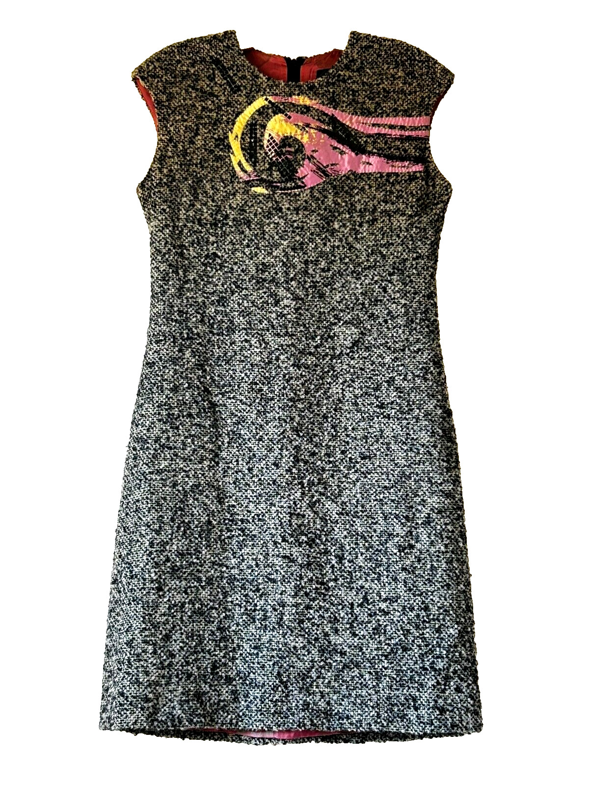 VITG DESIGNER CHRISTIAN LACROIX WOOL MINI A LINE TWEED DRESS Sz 40