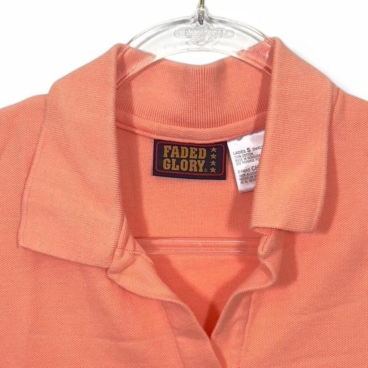 Faded Glory Button-Up Blouse Vintage Coral Color Tank Top 100% Cotton Size S