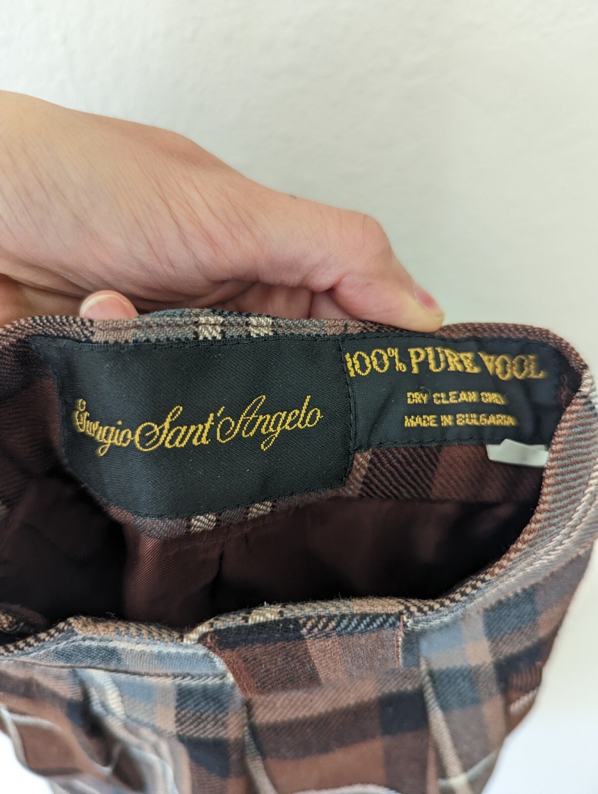 Vintage Giorgio S’ant Angelo Wool Checked Shorts Excellent Condition
