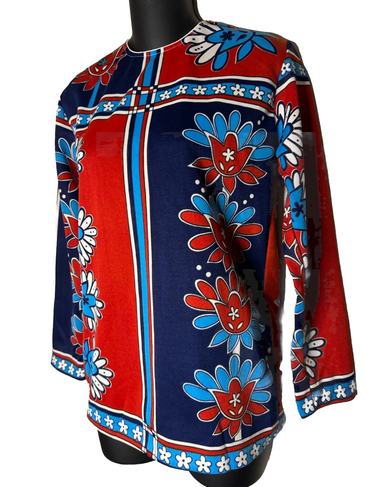 HELEN SUE Red, White & Blue Vintage RETRO 1960’s MOD Tunic Top.