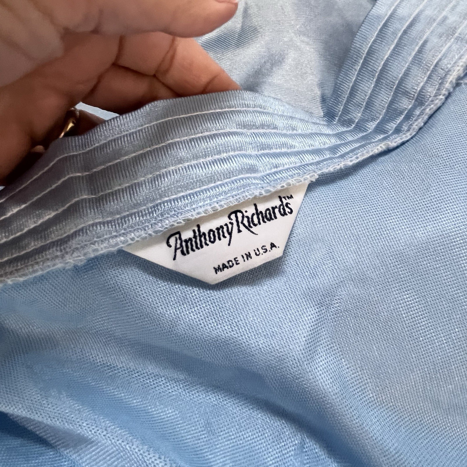 Vintage Anthony Richards Long Robe Plus size 2X Baby Blue Shimmery Lounge Wear