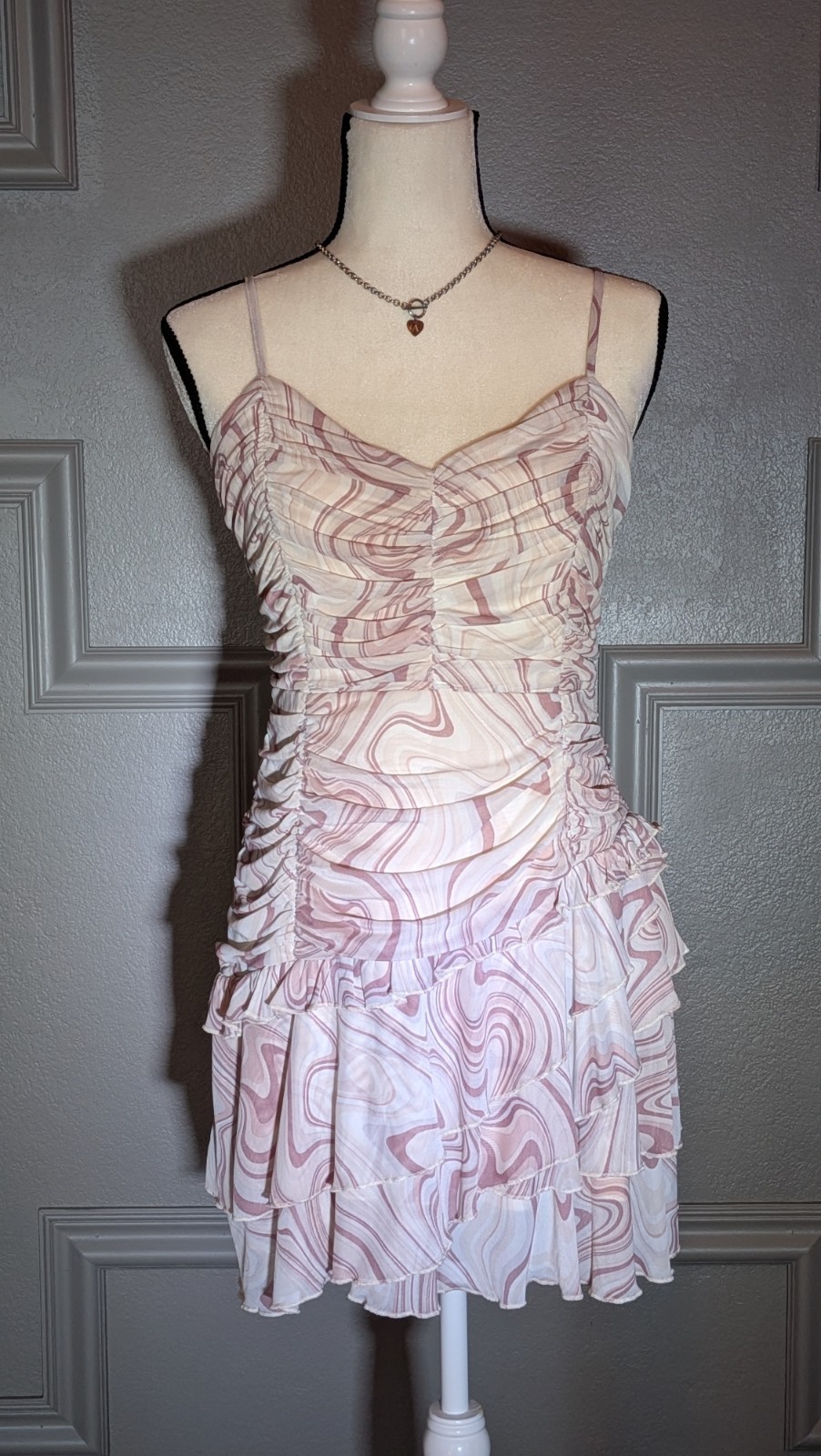 Sadie & Sage Y2k Ruched Asymmetrical Dress Fairycore Vintage