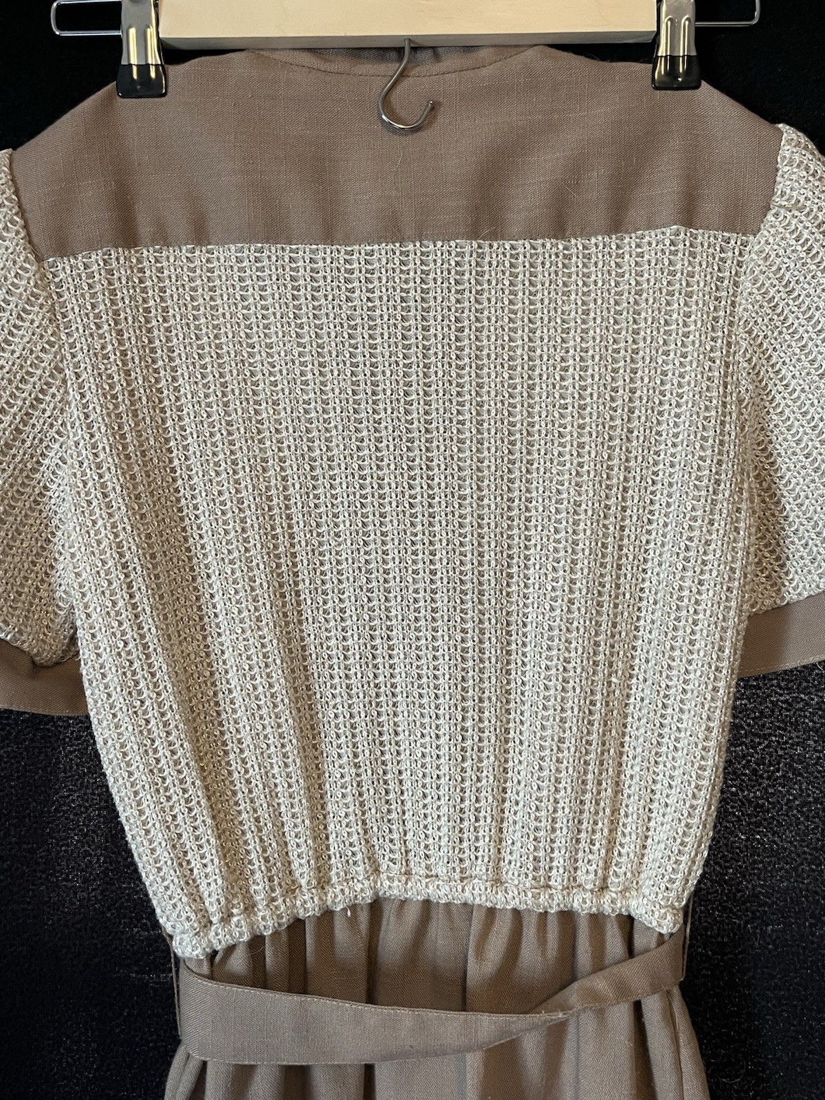 Vintage 1950’s Mavinette Beige And Brown Button Up Dress, Size 4