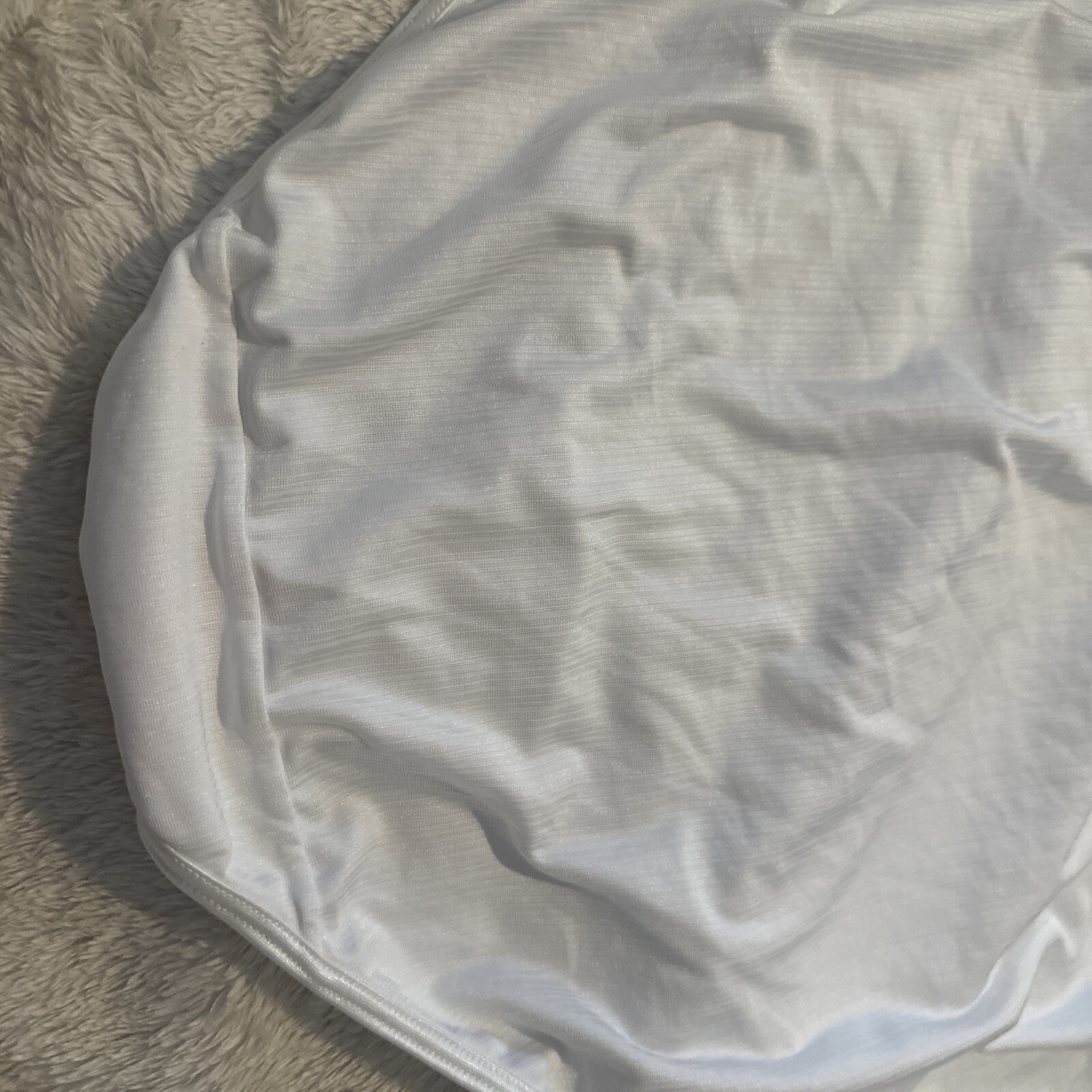 Vintage VANITY FAIR Brief PANTY WHITE Satin NYLON Stretch Second Skin 10/ 3XL