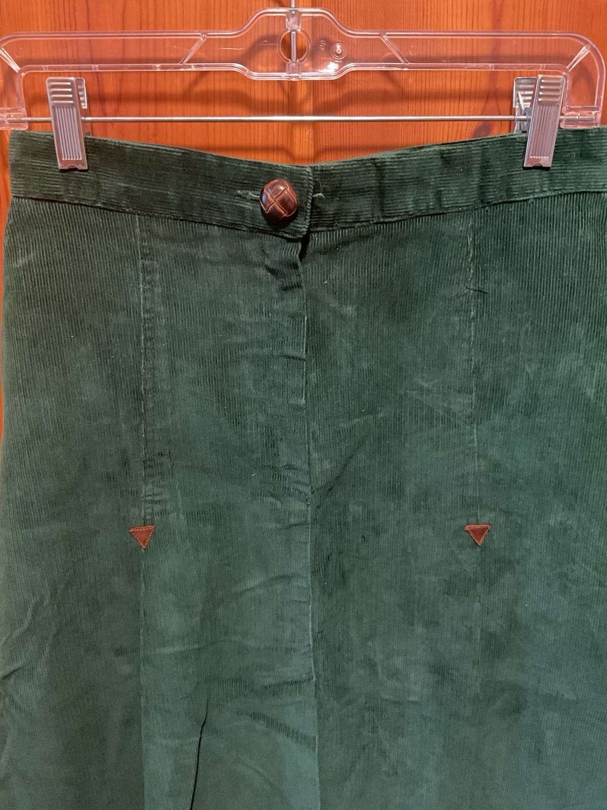 VTG 70’s Tom Boy Of California Emerald Green Pleated Corduroy Skirt M