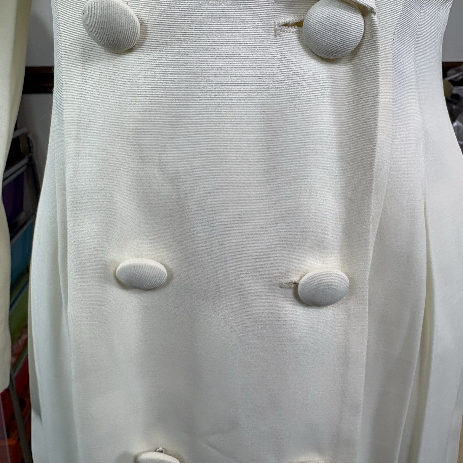 VTG NWT Blonde & Me Ivory Double Breasted Blazer Dress Size 7/8 USA Made Career
