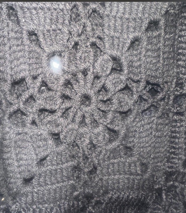 Vintage Hand Made Crochet Granny Square Top Coverup See Through Sweater Size XL