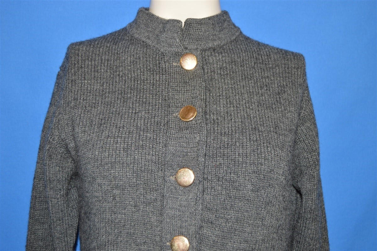 vintage 70s HAYMAKER GRAY WOOL CARDIGAN HEAVY WOOL WOMEN’S SWEATER SZ 40