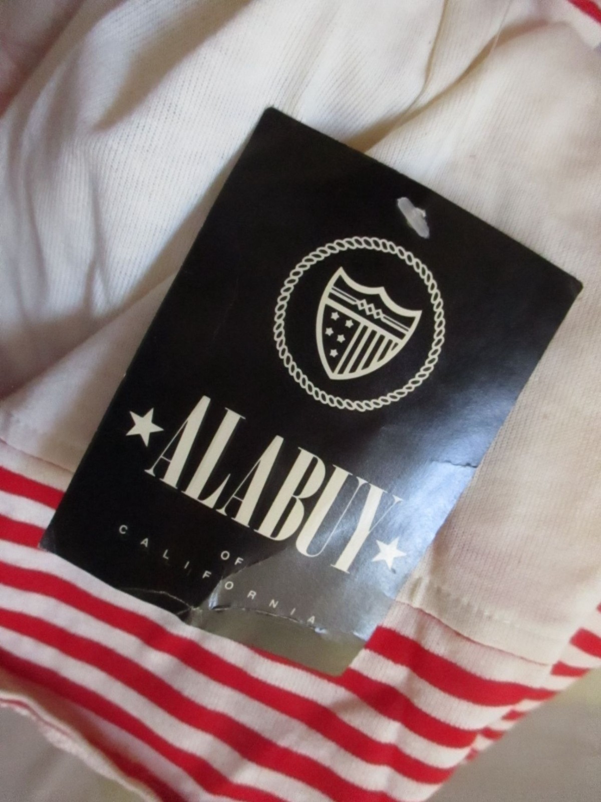 Vintage Women’s T-shirt Medium NEW DS Single Stitch 1980’s ALABUY STRIPED BOXY