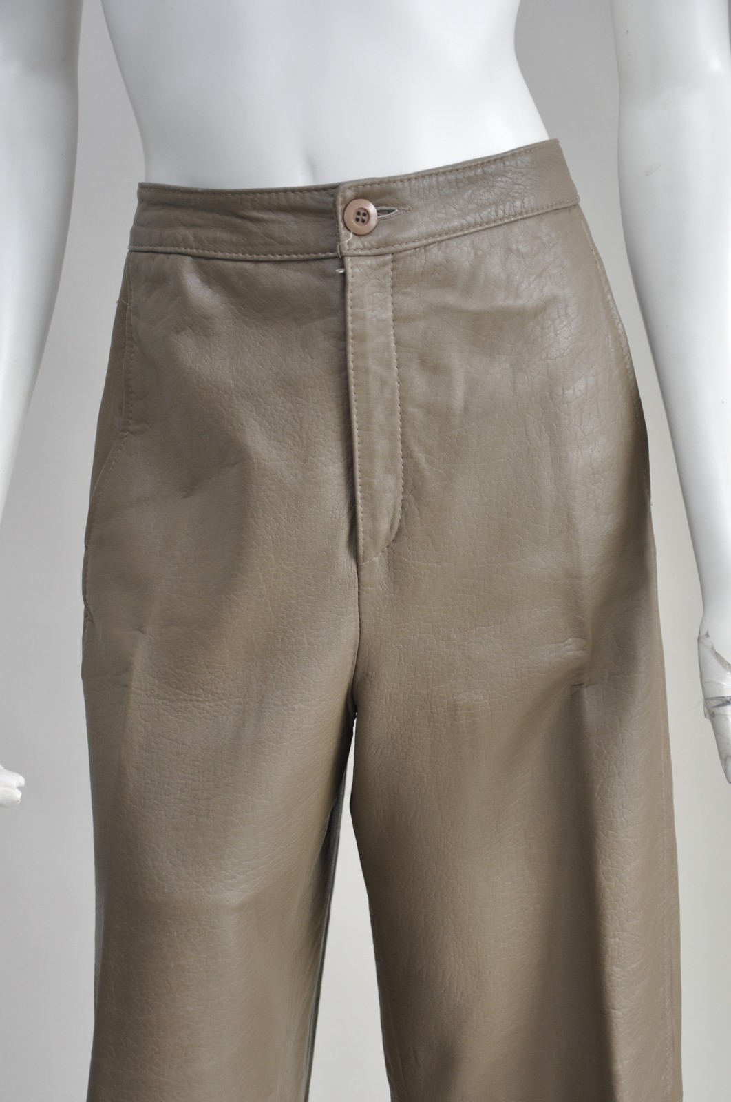 Vintage 1980s Butter Soft Brown Leather Tapered Pants Boho Classic Maglia M