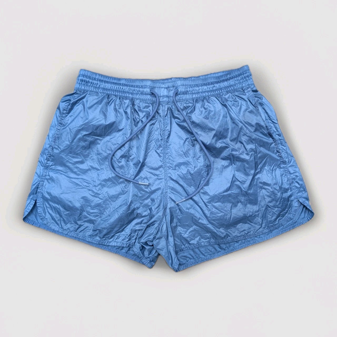 COS Gloss Nylon Shorts Running Womens S Blue Gym Running Sprinter Retro Sports