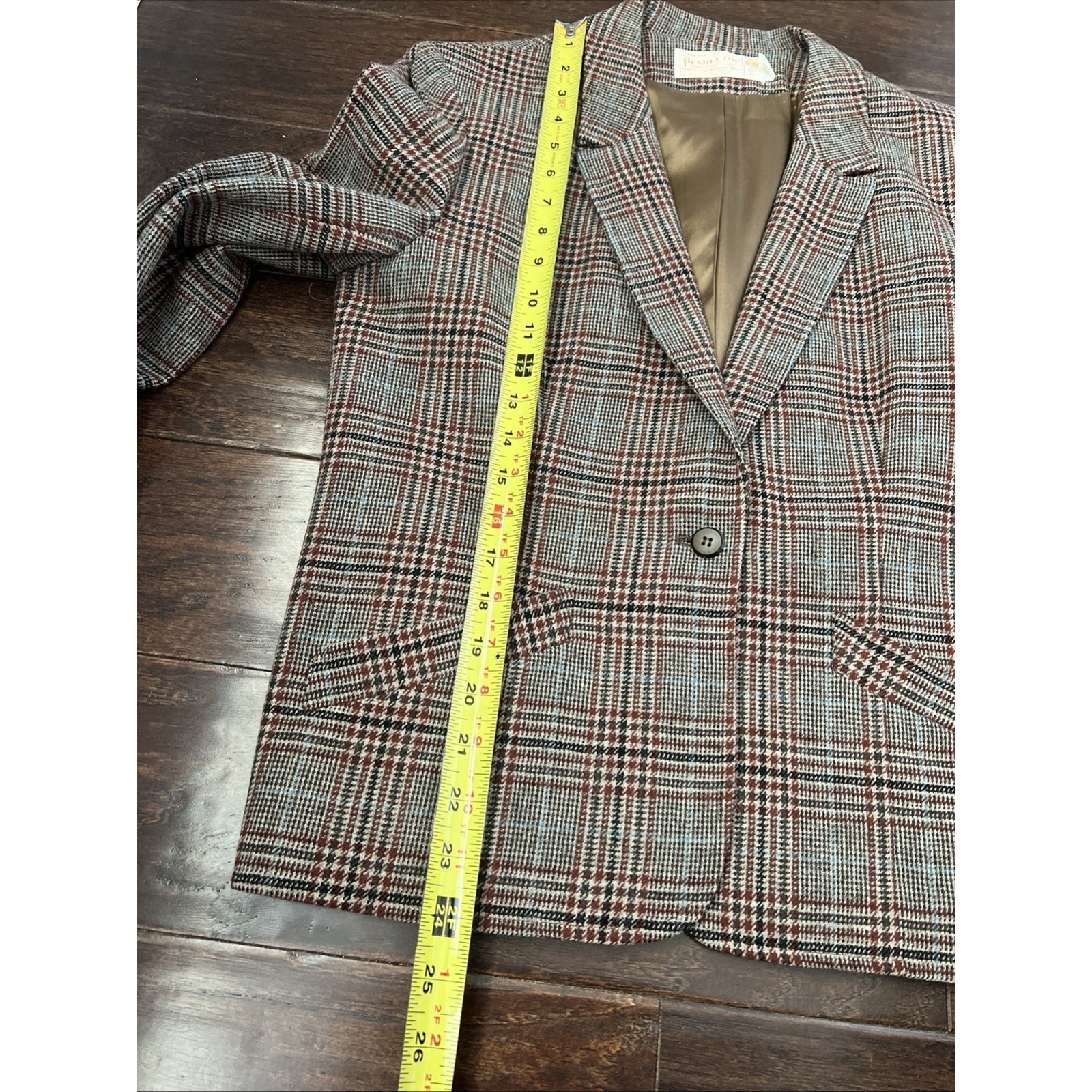 Pendleton Jacket & Skirt Set No Signs Of Wear Plaid Red Blue Brown Black Sz 14