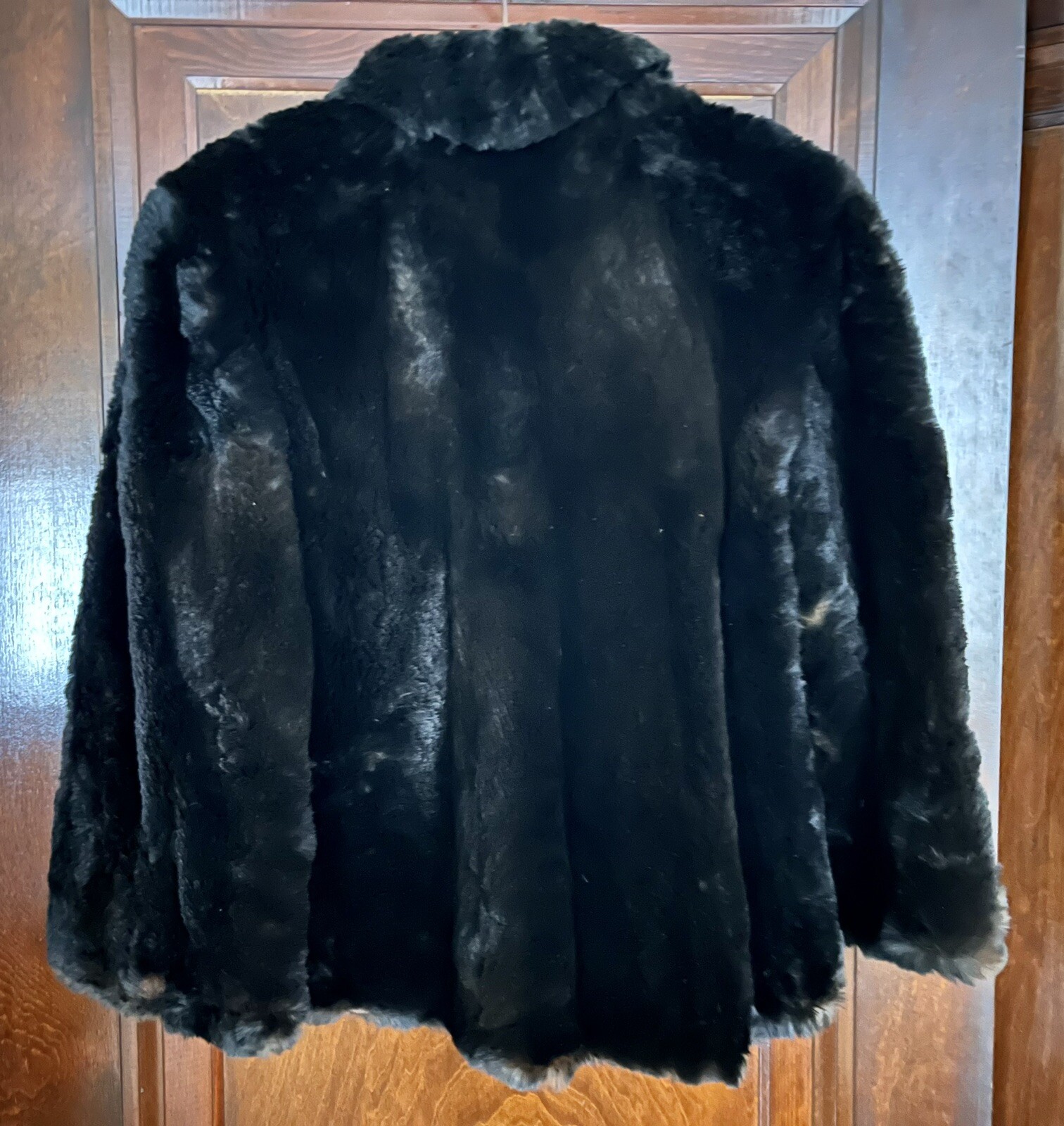 True Vintage 30s 40s Women’s Lined Rabbit Fur Coat Jacket Long Sleeve