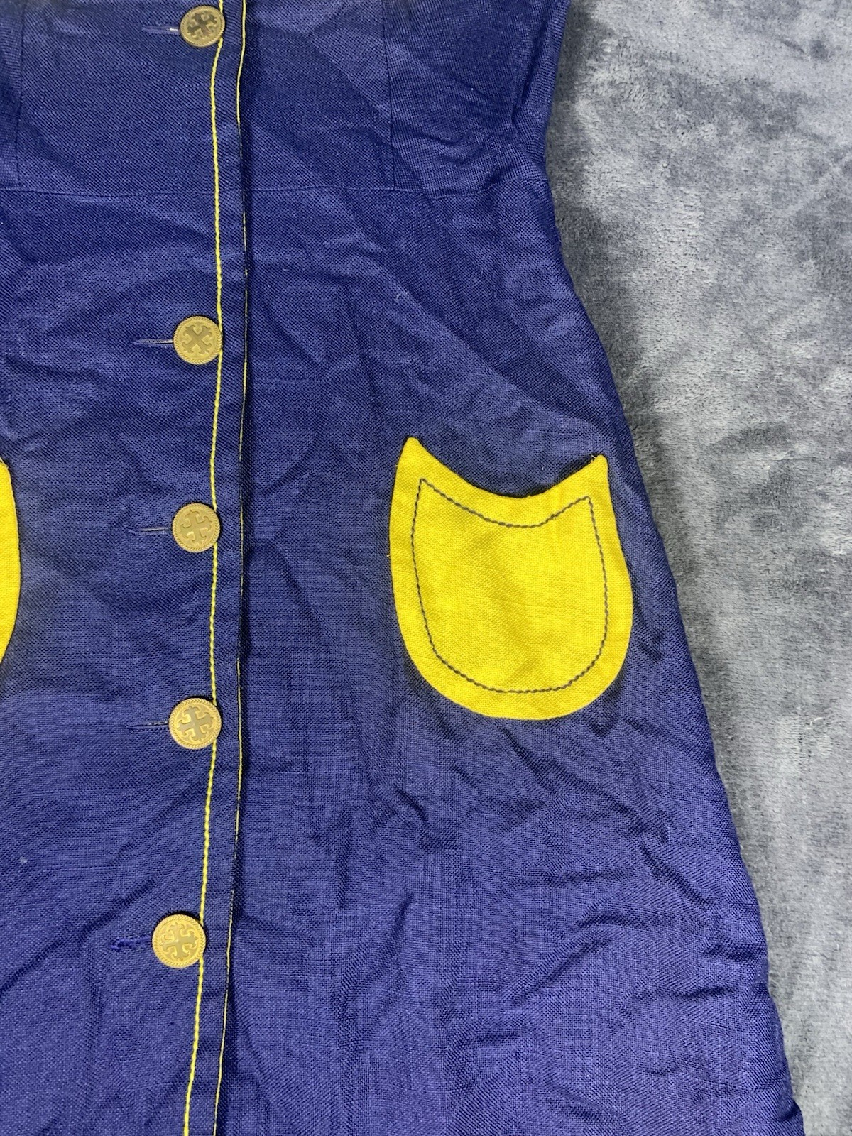 1960s Réty couture Honoré Paris vintage Navy Blue Sailor Dress Rare Size Medium