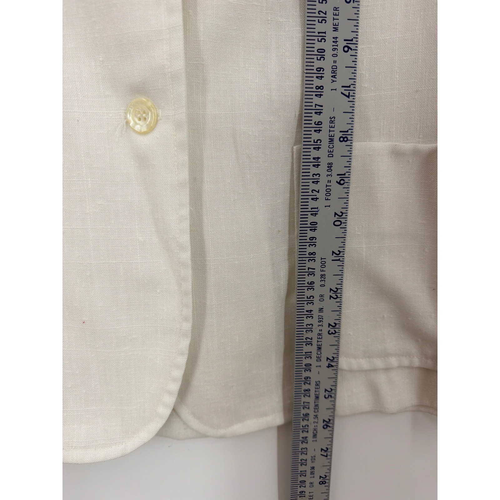 Vintage White Linen A Line Skirt Suit Set Blazer Midi Made in USA Size 15/16