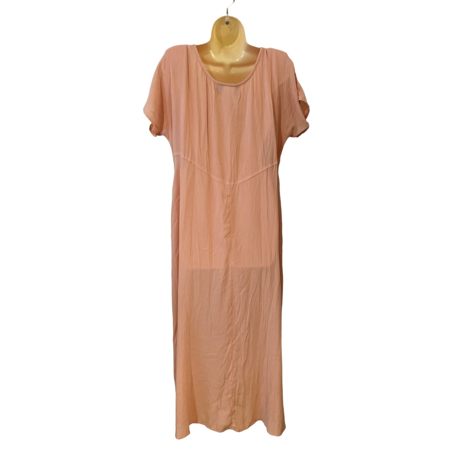 Molly Malloy Vintage Peach Gauze Maxi Dress Size 8 Cottagecore Boho Festival