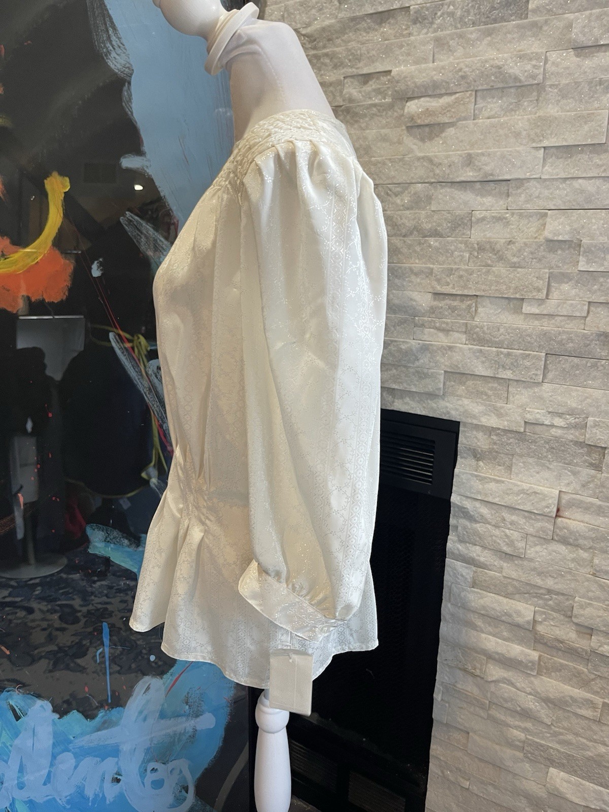 VTG 80s Nilani NWT Victorian Style White Blouse Shirt Top Back Buttons 9/10