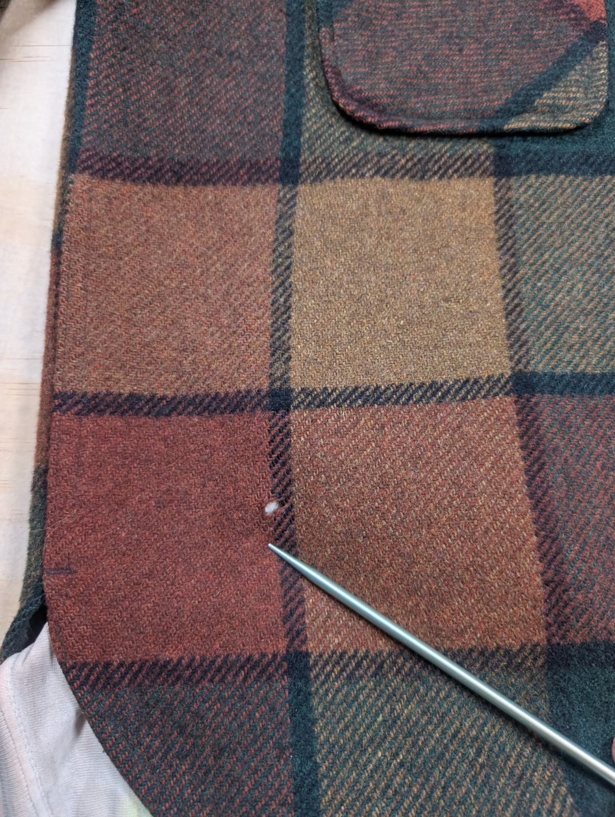 Vintage Fox Knapp Wool Coat Checkered Plaid USA Women’s Large 16