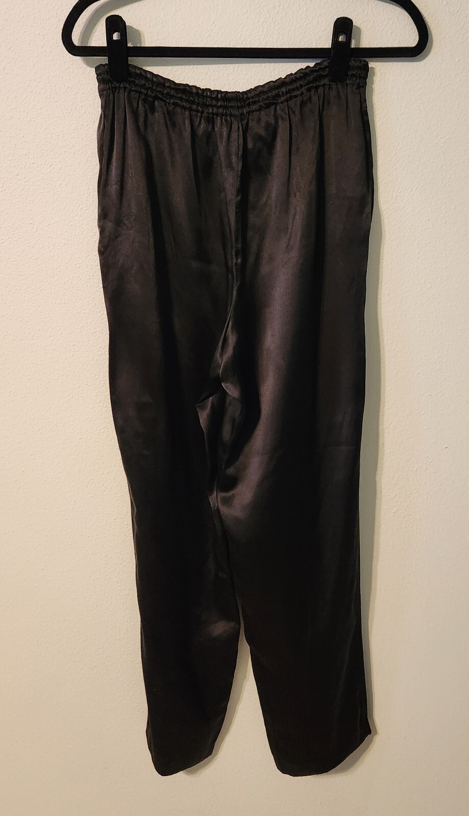 Vintage Henri Bendel Black 100% Silk Elastic Waist Lingerie Pajama Pant Size S