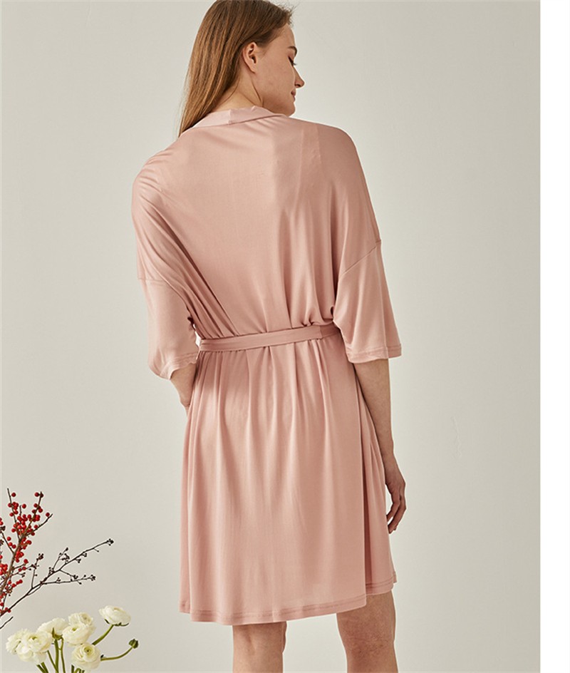 100silk Pajamas Women’s Thin Nightgown V-neck Tie Loungewear Nightdress Bathrobe