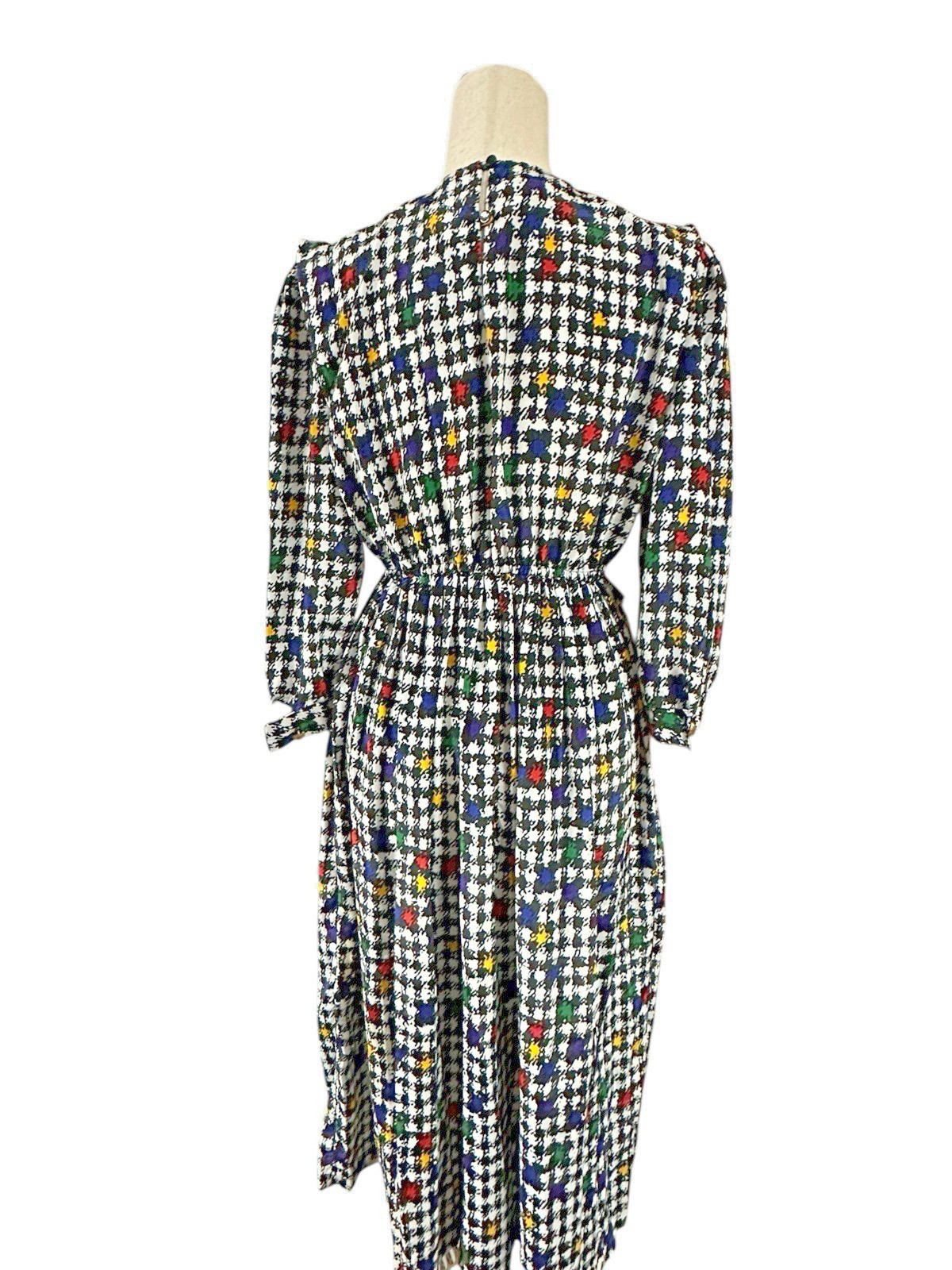 Vintage 80’s Lady Carol of New York Dress Women’s Size 14 Houndstooth Polyester